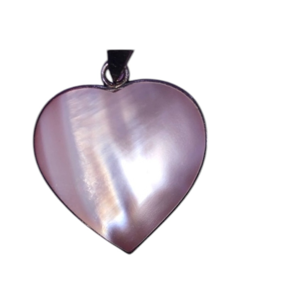 925 Sterling Silver Pink Quartz Heart Pendant